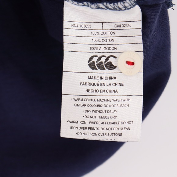 Canterbury of New Zealand Mens Size XL Navy Blue Lion Crest Polo Shirt Casual - Picture 5 of 7